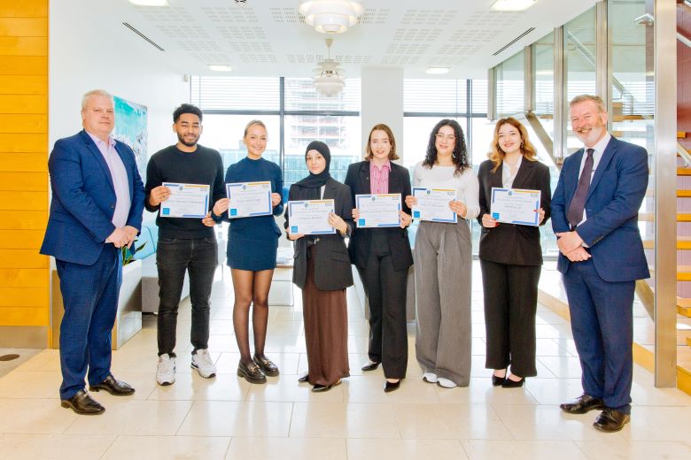 prizewinners with Gerry Kelly MHC and Gavin Barrett UCD